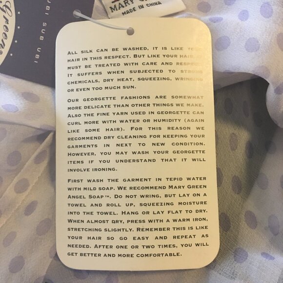 MARY GREEN Sheer Silk Lavender Polka Dot Nightgown  ၄၃   NEW WITH TAGS! - Picture 13 of 13